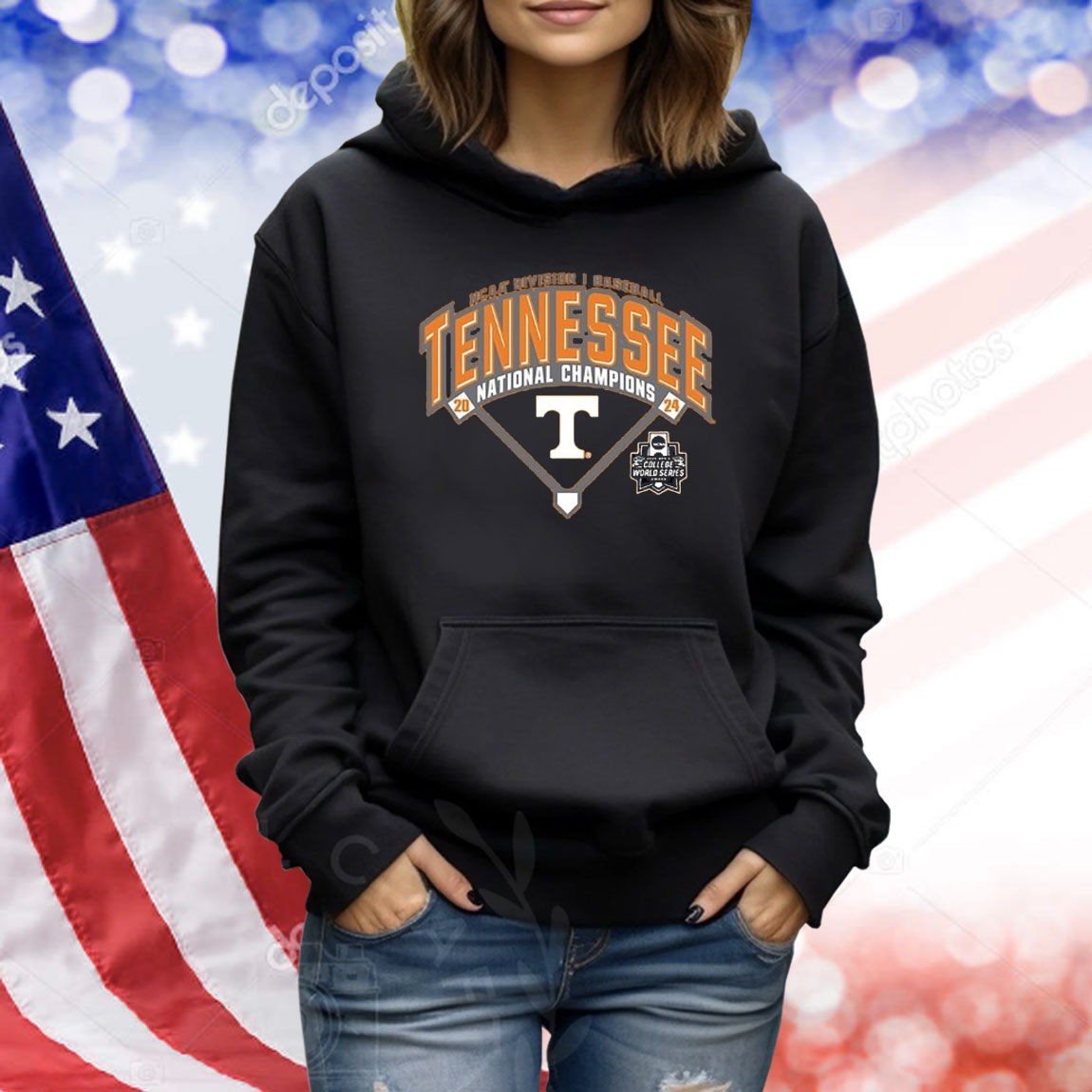 Official Tennessee Volunteers 2024 NCAA Division I Men’s Baseball National Champions College World Series Diamond Shirt