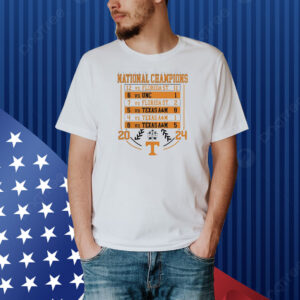 Official Tennessee Volunteers Women’s 2024 NCAA Men’s Baseball College World Series Champions Schedule Shirt