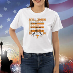 Official Tennessee Volunteers Women’s 2024 NCAA Men’s Baseball College World Series Champions Schedule Shirt