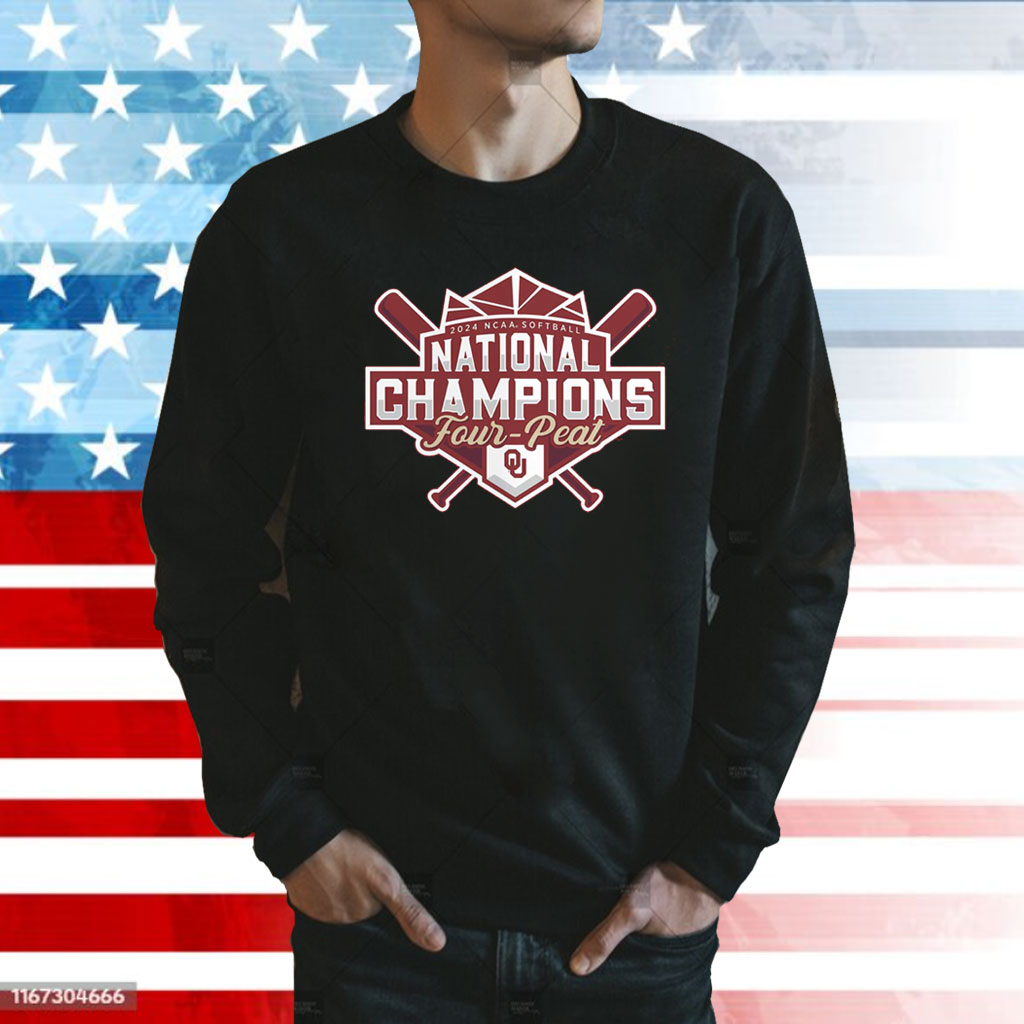 Oklahoma Sooners Four-Peat Softball College World Series Champions Official Logo SweatShirt