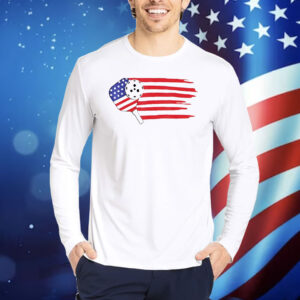 Pickleball US Flag American Patriotic Pickleball 4th of july Shirt