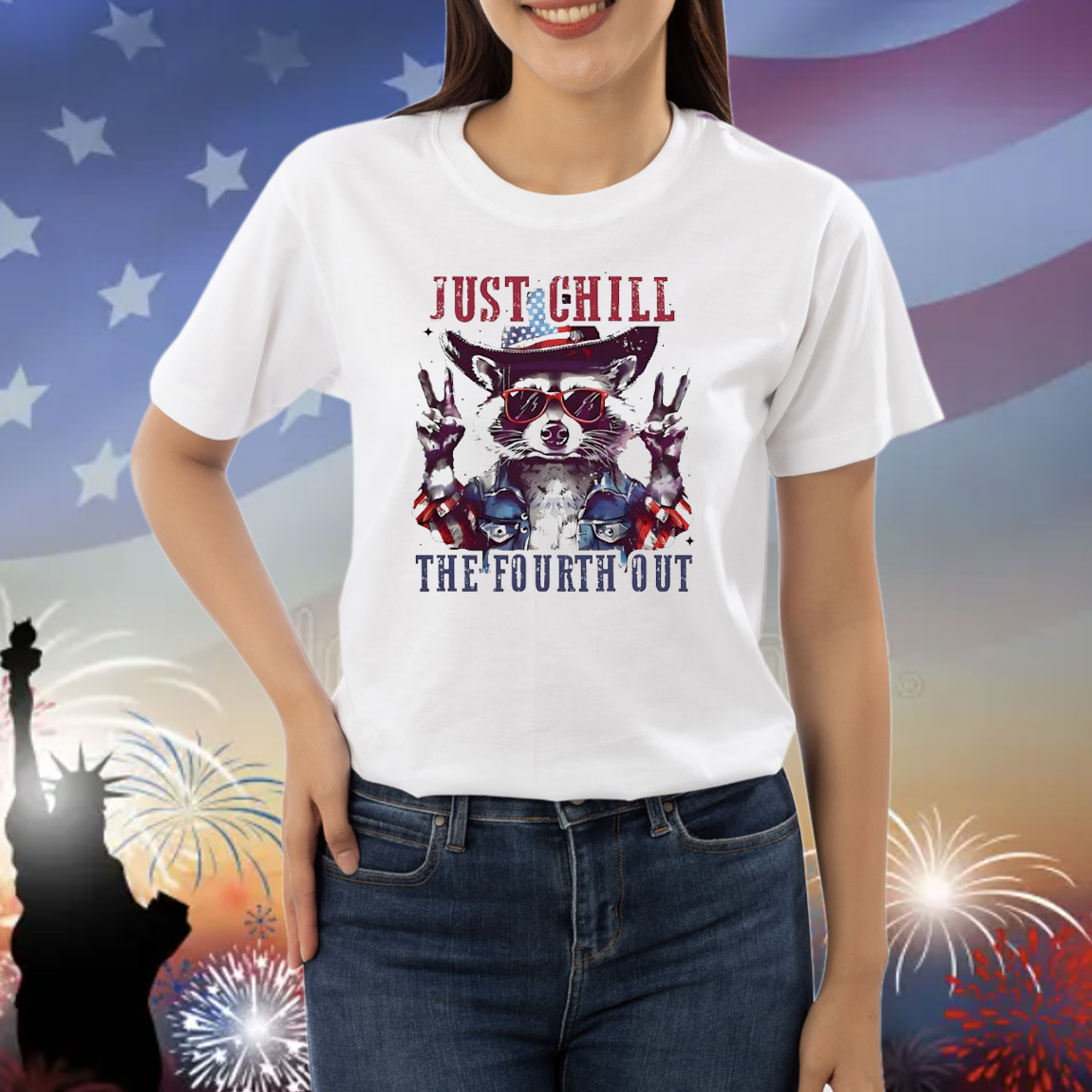 Raccoon just chill the fourth out Shirt