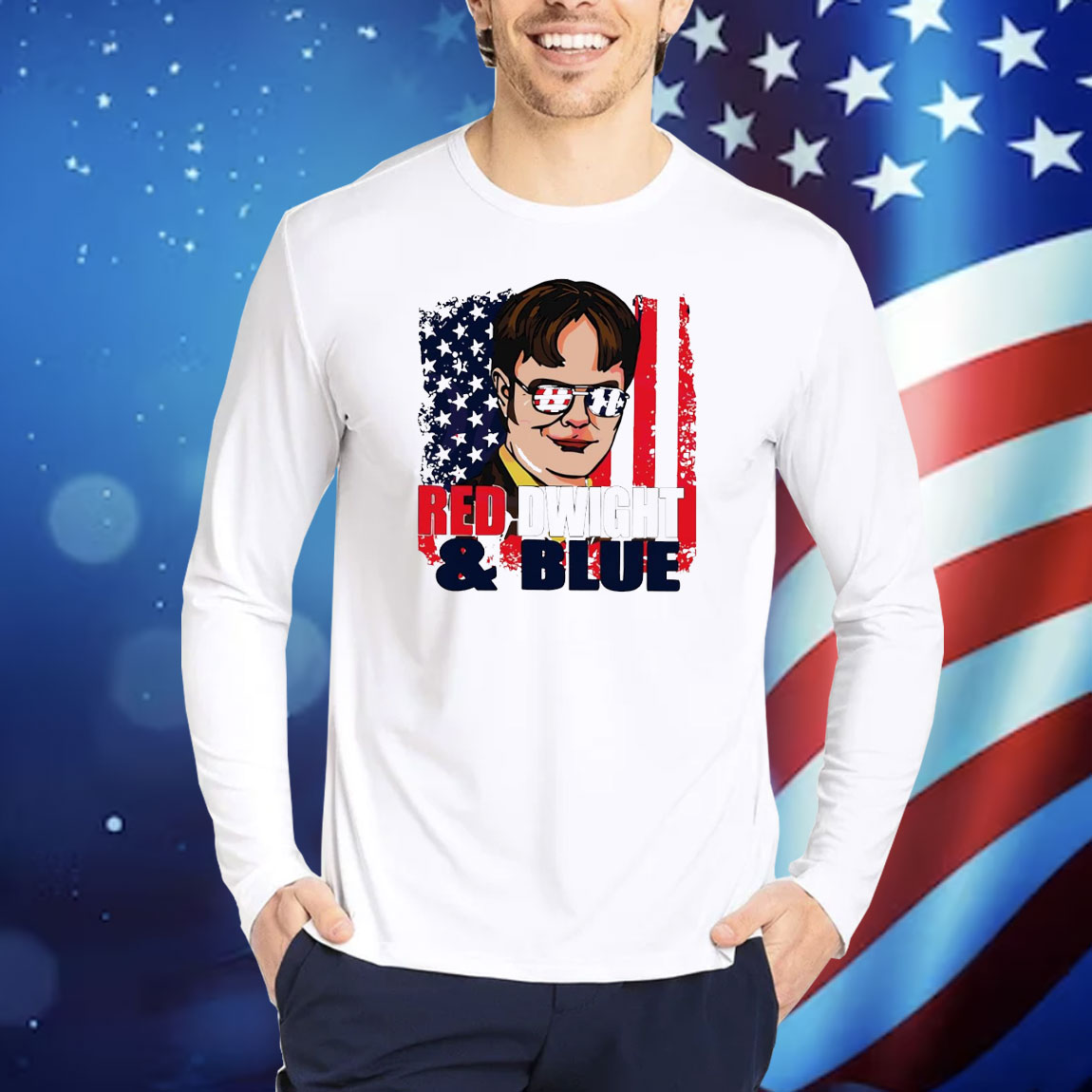 Red Dwight And Blue 4th Of July Shirt