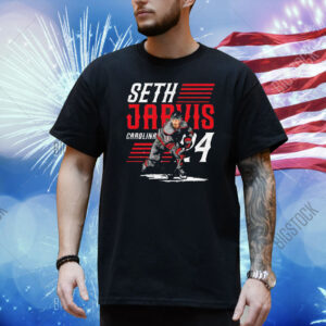 Seth Jarvis Carolina Hockey Player Name Shirt