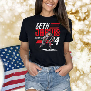 Seth Jarvis Carolina Hockey Player Name Shirt