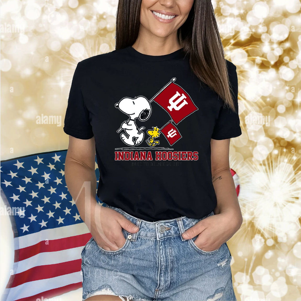 Snoopy Indiana Hoosiers Road To Oklahoma City flag Shirt