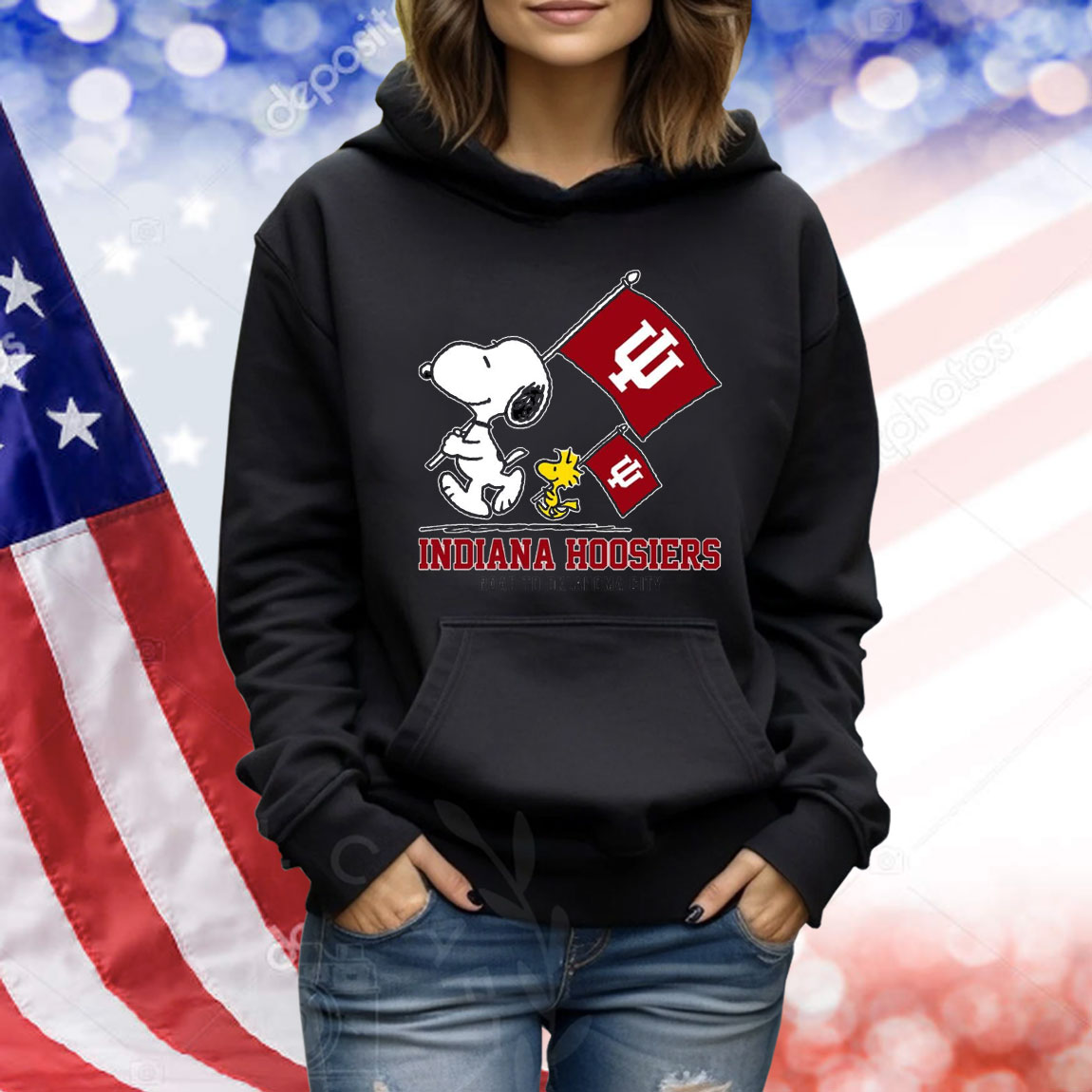 Snoopy Indiana Hoosiers Road To Oklahoma City flag Shirt