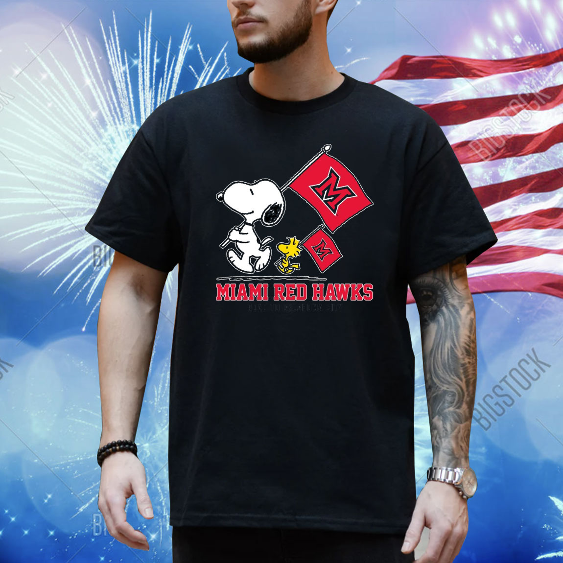 Snoopy MIAMI RED HAWKS Road To Oklahoma City flag Shirt