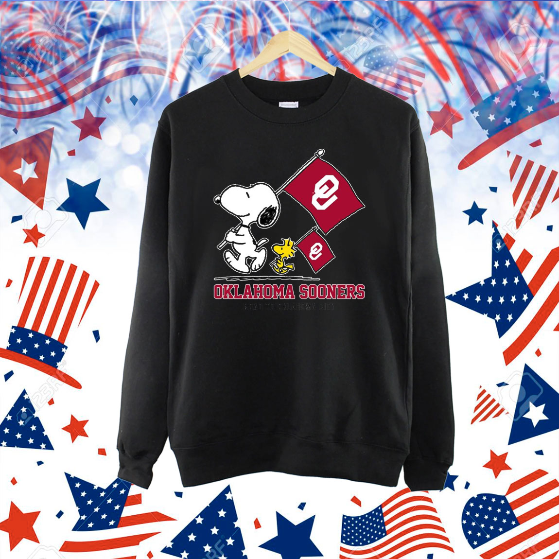 Snoopy Oklahoma Sooners Road To Oklahoma City flag Shirt