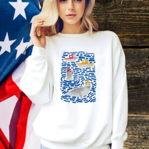 Seals And Boats Blue Shirt