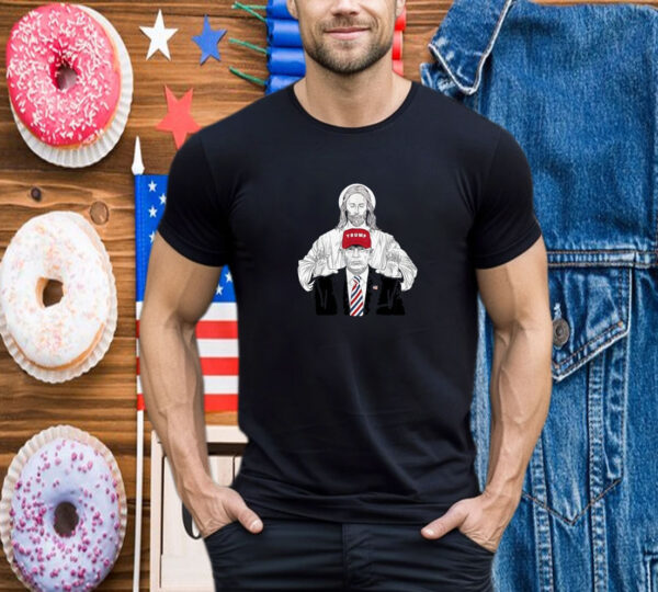 Trump Rally Protected by Jesus Patriotism and Faith Design T- Shirt