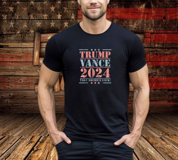 Trump Vance 2024 Take America Back Election Retro Stripe T-Shirt