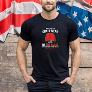 Funny Anti Trump Mark Of The Beast Red Hat Liberal Gift T-Shirt