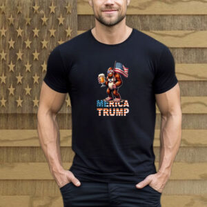 Bigfoot Sasquatch Trump Biden 2024 Pre Election 4th of July T-Shirt