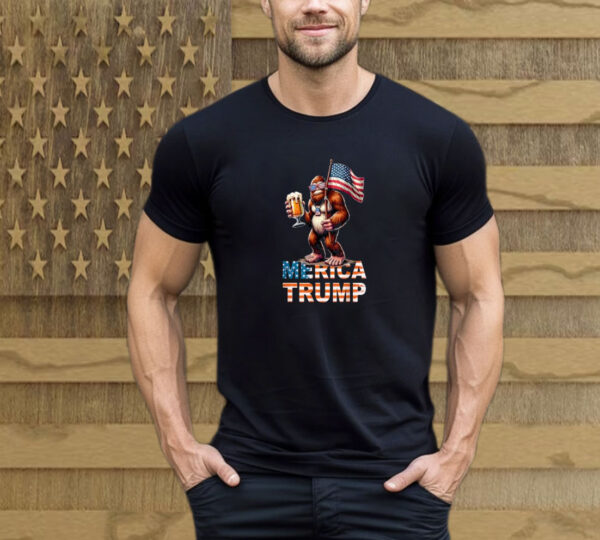 Bigfoot Sasquatch Trump Biden 2024 Pre Election 4th of July T-Shirt