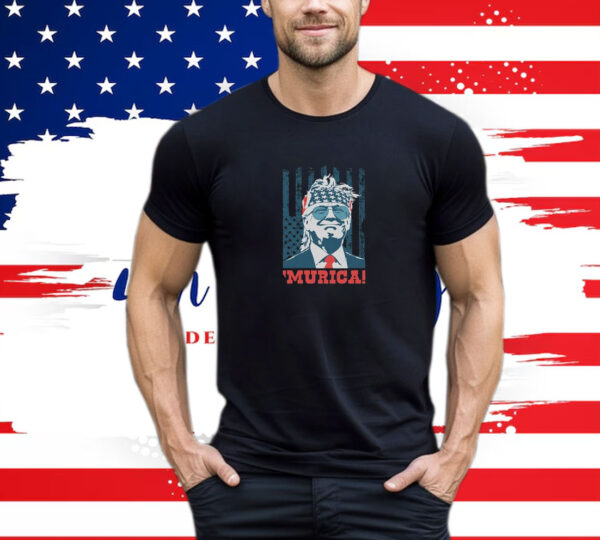 Trump Shirt American Flag Team 'Murica MAGA Memorial Day Patriotic USA Merica Mens 4th of July T-Shirt