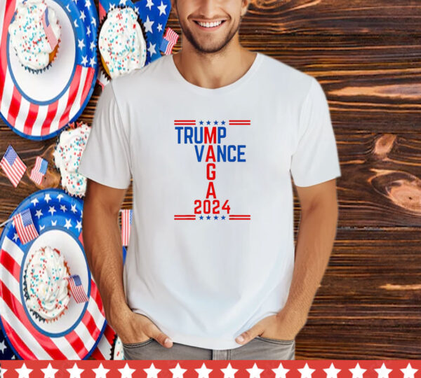 Classic Trump Vance 2024 Retro Stripe Trump JD Vance MAGA T-Shirt