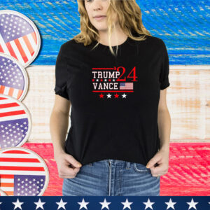 President Trump VP JD Vance 2024 Supporter USA Flag Graphic T-Shirt