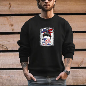 All American Trump Girl 4th Of July Messy Bun Pro Trump 2024 T-Shirt