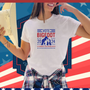 Vote For Bigfoot 2024 Funny Sasquatch Presidential Election T-Shirt