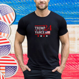 President Trump VP JD Vance 2024 Supporter USA Flag Graphic T-Shirt