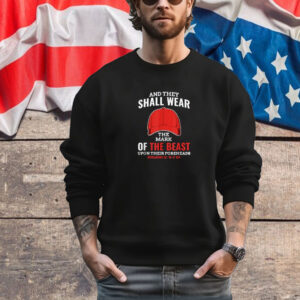Funny Anti Trump Mark Of The Beast Red Hat Liberal Gift T-Shirt