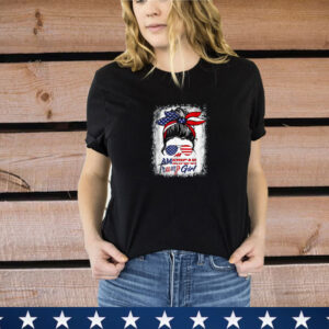 All American Trump Girl 4th Of July Messy Bun Pro Trump 2024 T-Shirt