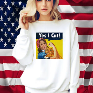 Kamala Harris Rosie The Riveter Hug Cat Yes I Cat Shirt