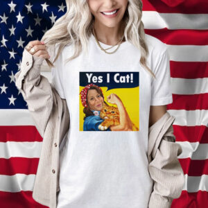 Kamala Harris Rosie The Riveter Hug Cat Yes I Cat Shirt