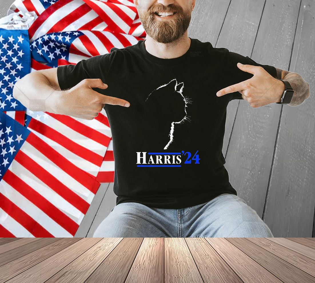 Official Cat Ladies For Kamala Funny Cat 2024 President Kamala-Harri Shirt