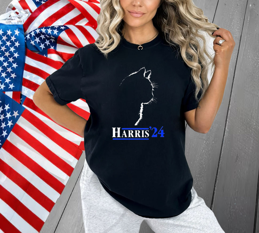 Official Cat Ladies For Kamala Funny Cat 2024 President Kamala-Harri Shirt