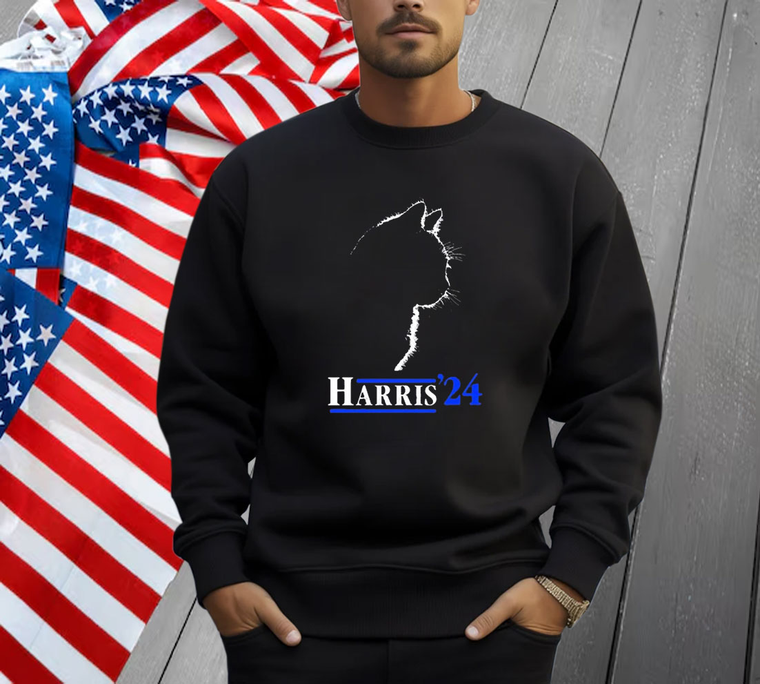 Official Cat Ladies For Kamala Funny Cat 2024 President Kamala-Harri Shirt