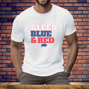 Buffalo Football Bleed Blue Red Tee Shirt