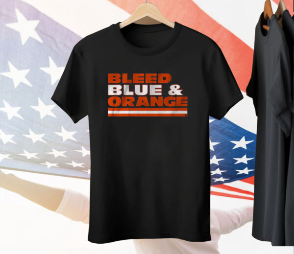 Chicago Football Bleed Blue Orange Tee Shirt