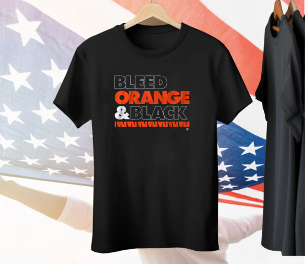 Cincinnati Football Bleed Orange Black Tee Shirt