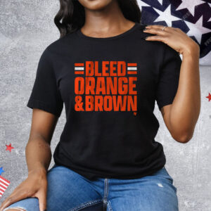 Cleveland Football Bleed Orange Brown Tee Shirt