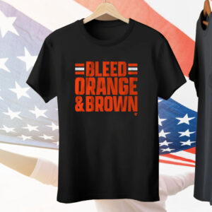 Cleveland Football Bleed Orange Brown Tee Shirt