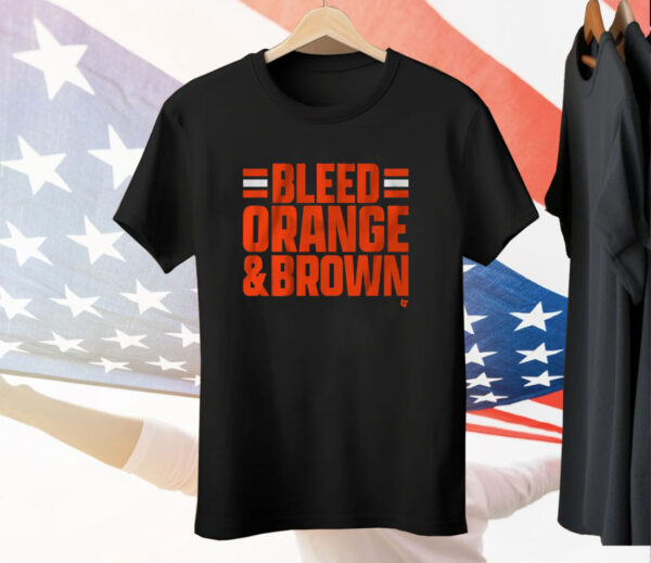 Cleveland Football Bleed Orange Brown Tee Shirt