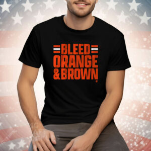Cleveland Football Bleed Orange Brown Tee Shirt