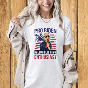Official Pro Biden Weightlifting Enthusiast USA Flag Vintage Shirt