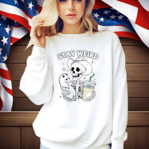 Skeleton Possum And Iced Coffee Stay Weird Shirt