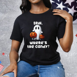 Women’s Halloween Bush Ghost Where The Candy Tee Shirt