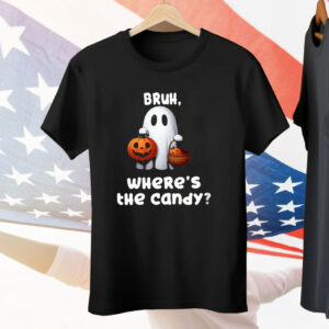 Women’s Halloween Bush Ghost Where The Candy Tee Shirt