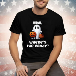 Women’s Halloween Bush Ghost Where The Candy Tee Shirt