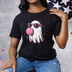 Women’s Halloween Cute Ghost Print Casual Tee Shirt