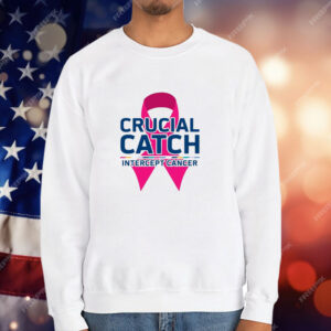 Crucial Catch Intercept Cancer Pink Ribbon T-Shirt