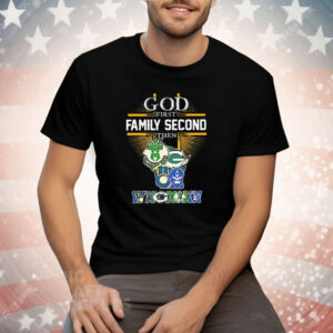 God first family second then Wisconsin sports teams Tee Shirt