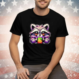 Raccoon sipping a juice box vintage Tee Shirt