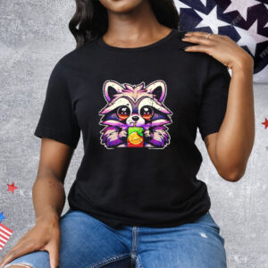 Raccoon sipping a juice box vintage Tee Shirt