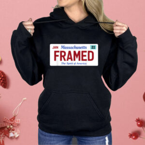 Framed Massachusetts License Plate Police Justice Satire Shirt